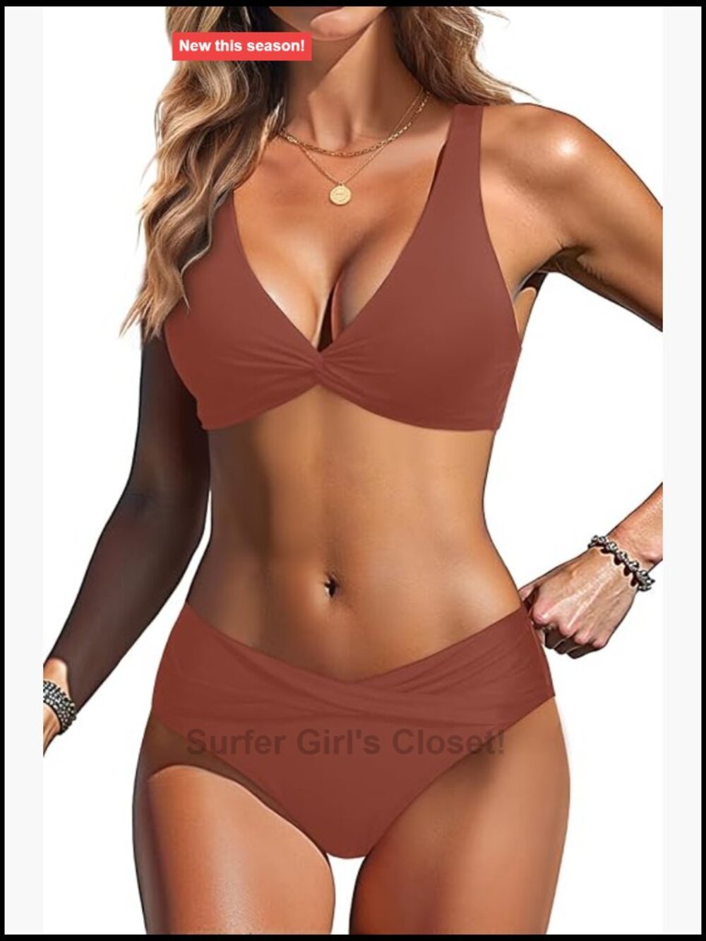 Women's Criss Cross Twist Front Bikini Set with Removable Pads